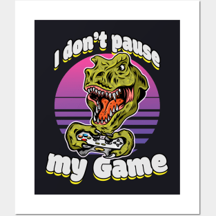 Gaming Dino Gamer Gifts Posters and Art